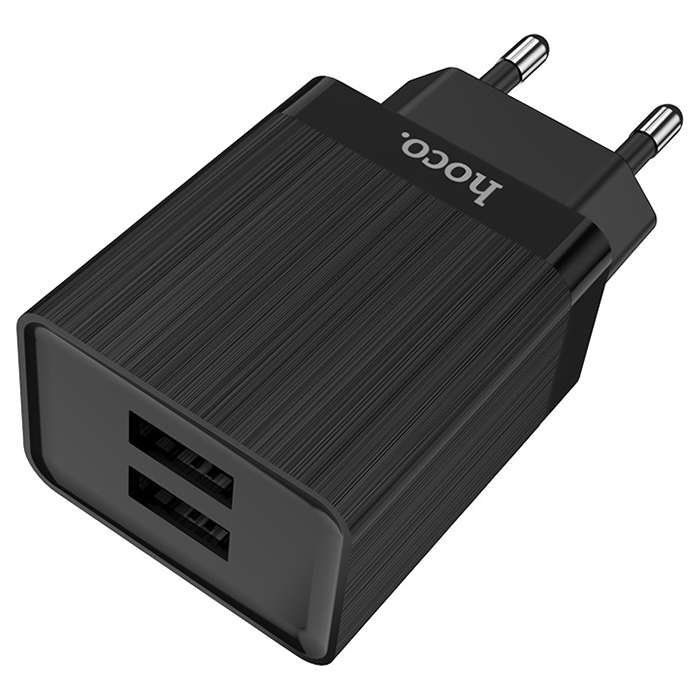 Адаптер 220v to USB 3400mA Hoco C51A, черный - фото №1