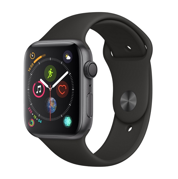 Смарт-часы Apple Watch Series 4 GPS 44mm Aluminum Case with Sport Band MU6D2 Space Gray + черный ремешок - фото №1