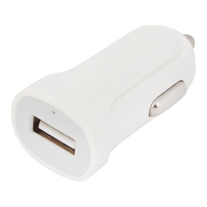 Автомобильное зарядное уcтройство USB, 1A, белое - фото №1