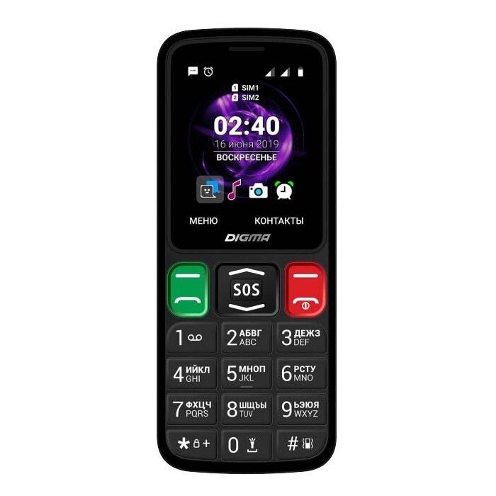 Мобильный телефон Digma Linx S240, черный - фото №1
