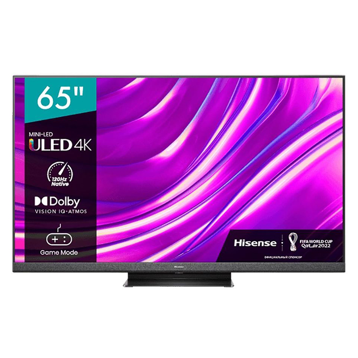Телевизор QLED 65" Hisense 65U8HQ, 3840x2160 LED 120Hz Smart TV Wi-Fi темно-серый - фото №1