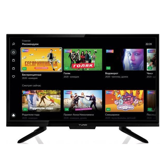 Телевизор ЖК 24" Yuno ULX-24TCS221, 1366x768 LED Smart TV Wi-Fi черный - фото №1