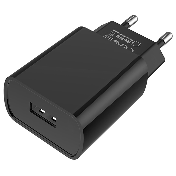 Адаптер 220v to USB 2.1A Borofone BA20A, черный - фото №1